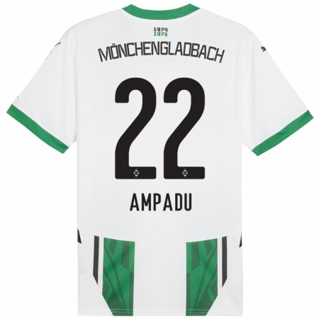 Kandiny Gyermek Leon Ampadu #22 Fehér Zöld Hazai Jersey 2024/25 Mez Póló Ing