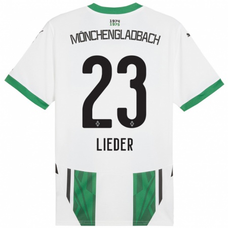 Kandiny Gyermek Michel Lieder #23 Fehér Zöld Hazai Jersey 2024/25 Mez Póló Ing