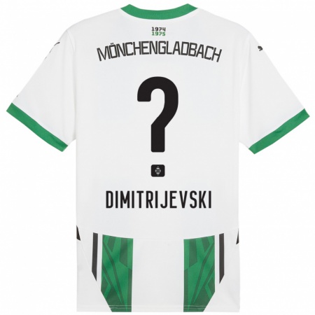 Kandiny Gyermek Maximilian Dimitrijevski #0 Fehér Zöld Hazai Jersey 2024/25 Mez Póló Ing