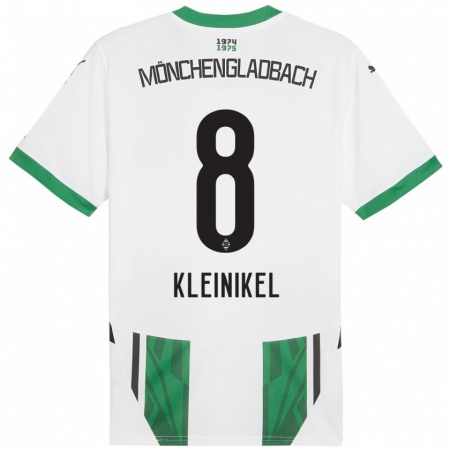 Kandiny Gyermek Nadja Kleinikel #8 Fehér Zöld Hazai Jersey 2024/25 Mez Póló Ing