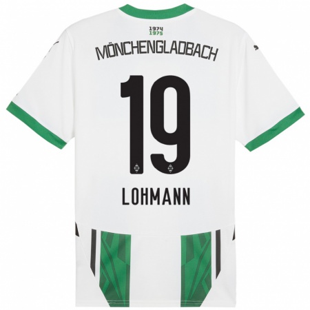 Kandiny Gyermek Mona Lohmann #19 Fehér Zöld Hazai Jersey 2024/25 Mez Póló Ing