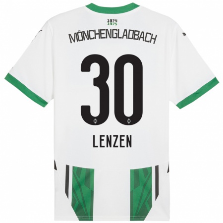 Kandiny Gyermek Hannah Lenzen #30 Fehér Zöld Hazai Jersey 2024/25 Mez Póló Ing