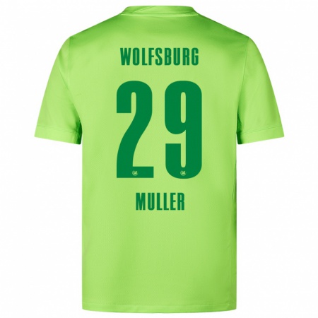 Kandiny Gyermek Marius Müller #29 Fluoreszkáló Zöld Hazai Jersey 2024/25 Mez Póló Ing