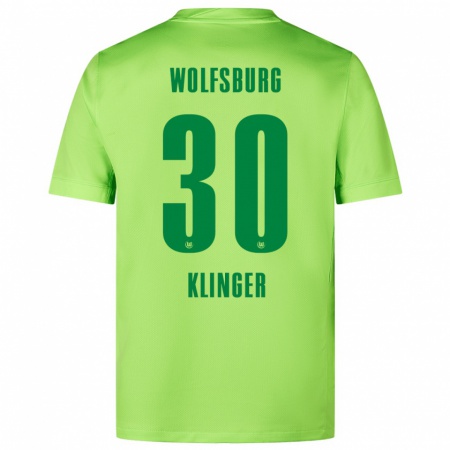 Kandiny Gyermek Niklas Klinger #30 Fluoreszkáló Zöld Hazai Jersey 2024/25 Mez Póló Ing