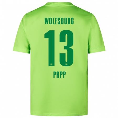 Kandiny Gyermek Luca Papp #13 Fluoreszkáló Zöld Hazai Jersey 2024/25 Mez Póló Ing