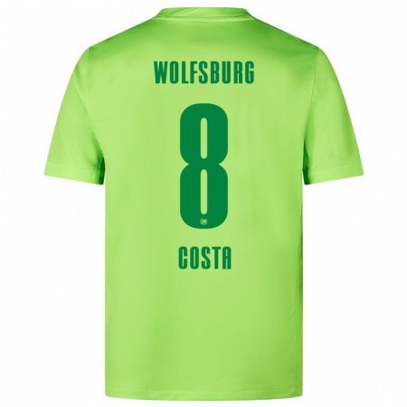 Kandiny Gyermek Jesse Costa #8 Fluoreszkáló Zöld Hazai Jersey 2024/25 Mez Póló Ing