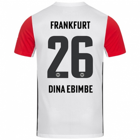 Kandiny Gyermek Junior Dina Ebimbe #26 Fehér Piros Hazai Jersey 2024/25 Mez Póló Ing