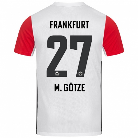 Kandiny Gyermek Mario Götze #27 Fehér Piros Hazai Jersey 2024/25 Mez Póló Ing