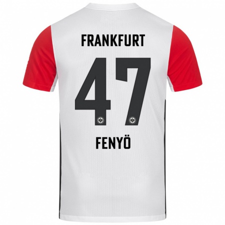 Kandiny Gyermek Noah Fenyő #47 Fehér Piros Hazai Jersey 2024/25 Mez Póló Ing