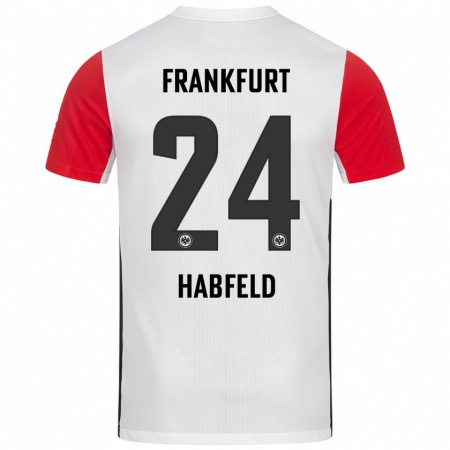 Kandiny Gyermek Josef Haßfeld #24 Fehér Piros Hazai Jersey 2024/25 Mez Póló Ing