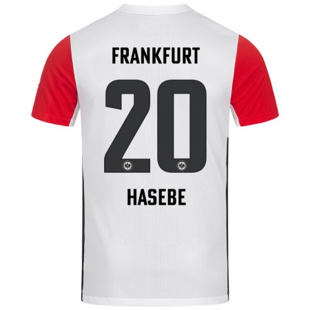 Kandiny Gyermek Makoto Hasebe #20 Fehér Piros Hazai Jersey 2024/25 Mez Póló Ing