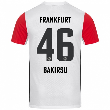 Kandiny Gyermek Hüseyin Bakirsu #46 Fehér Piros Hazai Jersey 2024/25 Mez Póló Ing