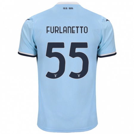 Kandiny Gyermek Alessio Furlanetto #55 Kék Hazai Jersey 2024/25 Mez Póló Ing