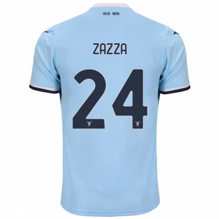 Kandiny Gyermek Matteo Zazza #24 Kék Hazai Jersey 2024/25 Mez Póló Ing