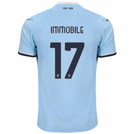 Kandiny Gyermek Ciro Immobile #17 Kék Hazai Jersey 2024/25 Mez Póló Ing