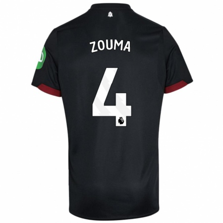 Kandiny Gyermek Kurt Zouma #4 Fekete Fehér Idegenbeli Jersey 2024/25 Mez Póló Ing