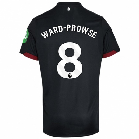 Kandiny Gyermek James Ward-Prowse #8 Fekete Fehér Idegenbeli Jersey 2024/25 Mez Póló Ing