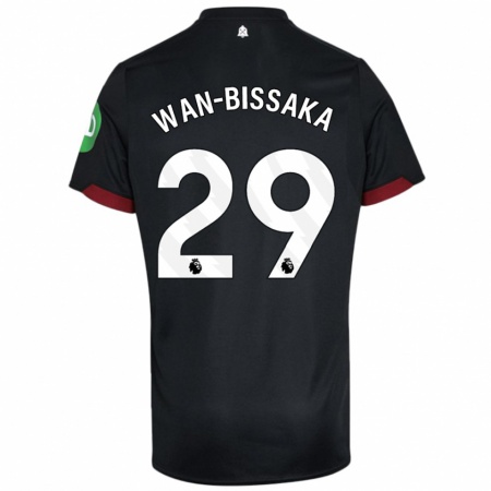 Kandiny Gyermek Aaron Wan-Bissaka #29 Fekete Fehér Idegenbeli Jersey 2024/25 Mez Póló Ing