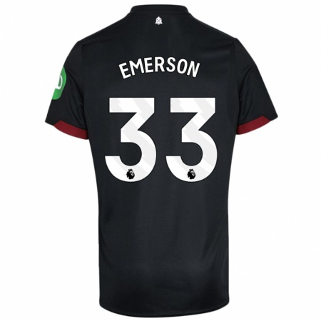 Kandiny Gyermek Emerson #33 Fekete Fehér Idegenbeli Jersey 2024/25 Mez Póló Ing