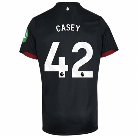 Kandiny Gyermek Kaelan Casey #42 Fekete Fehér Idegenbeli Jersey 2024/25 Mez Póló Ing