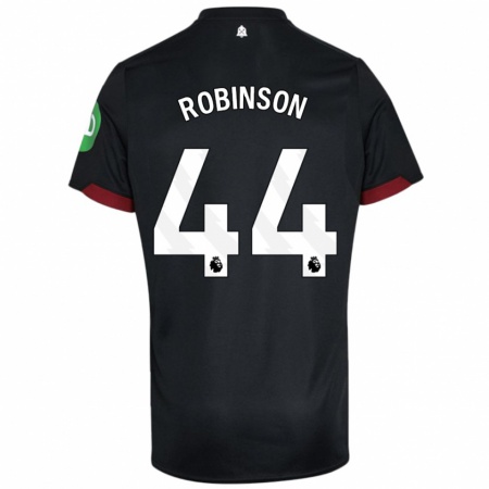 Kandiny Gyermek Junior Robinson #44 Fekete Fehér Idegenbeli Jersey 2024/25 Mez Póló Ing