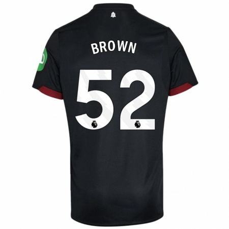 Kandiny Gyermek Luis Brown #52 Fekete Fehér Idegenbeli Jersey 2024/25 Mez Póló Ing