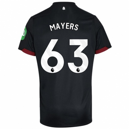 Kandiny Gyermek Ezra Mayers #63 Fekete Fehér Idegenbeli Jersey 2024/25 Mez Póló Ing