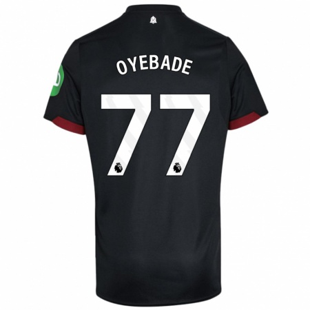 Kandiny Gyermek Rayan Oyebade #77 Fekete Fehér Idegenbeli Jersey 2024/25 Mez Póló Ing