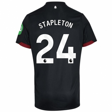 Kandiny Gyermek Jessie Stapleton #24 Fekete Fehér Idegenbeli Jersey 2024/25 Mez Póló Ing