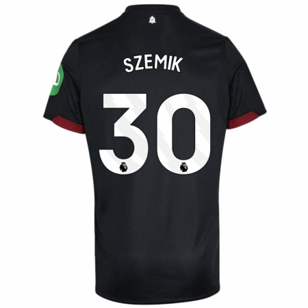 Kandiny Gyermek Kinga Szemik #30 Fekete Fehér Idegenbeli Jersey 2024/25 Mez Póló Ing