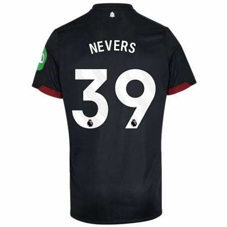 Kandiny Gyermek Thierry Nevers #39 Fekete Fehér Idegenbeli Jersey 2024/25 Mez Póló Ing