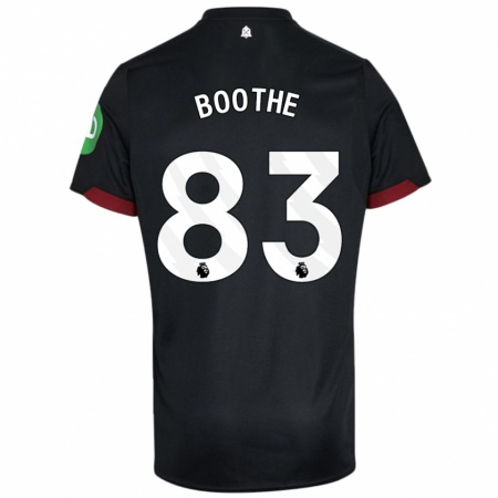 Kandiny Gyermek Sebastian Boothe #83 Fekete Fehér Idegenbeli Jersey 2024/25 Mez Póló Ing