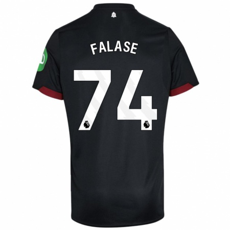 Kandiny Gyermek Asher Falase #74 Fekete Fehér Idegenbeli Jersey 2024/25 Mez Póló Ing