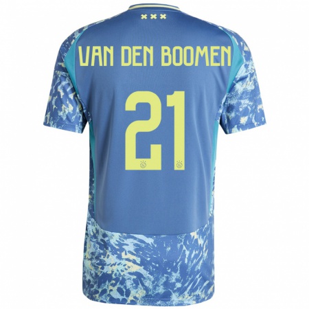 Kandiny Gyermek Branco Van Den Boomen #21 Szürke Kék Sárga Idegenbeli Jersey 2024/25 Mez Póló Ing