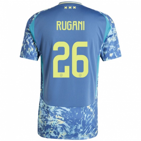 Kandiny Gyermek Daniele Rugani #26 Szürke Kék Sárga Idegenbeli Jersey 2024/25 Mez Póló Ing