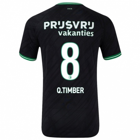 Kandiny Gyermek Quinten Timber #8 Fekete Zöld Idegenbeli Jersey 2024/25 Mez Póló Ing