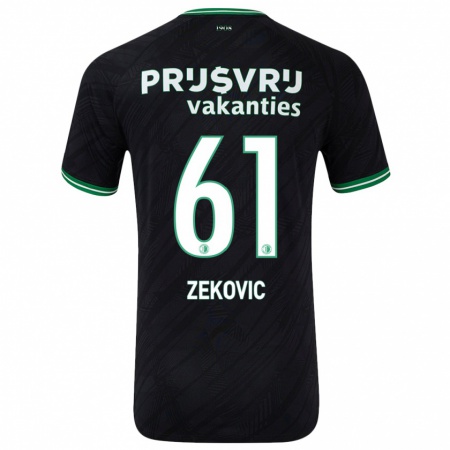 Kandiny Gyermek Aleks Zekovic #61 Fekete Zöld Idegenbeli Jersey 2024/25 Mez Póló Ing