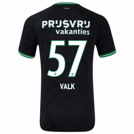 Kandiny Gyermek Sem Valk #57 Fekete Zöld Idegenbeli Jersey 2024/25 Mez Póló Ing