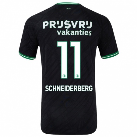 Kandiny Gyermek July Schneiderberg #11 Fekete Zöld Idegenbeli Jersey 2024/25 Mez Póló Ing