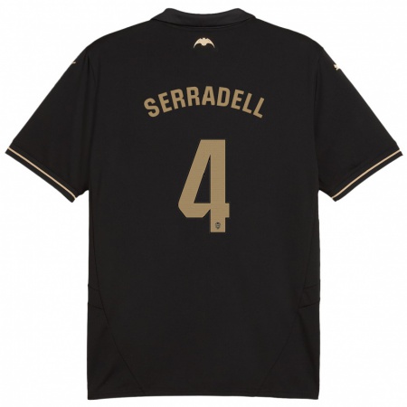 Kandiny Gyermek Álex Serradell #4 Fekete Idegenbeli Jersey 2024/25 Mez Póló Ing