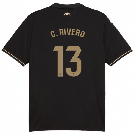 Kandiny Gyermek Cristian Rivero #13 Fekete Idegenbeli Jersey 2024/25 Mez Póló Ing