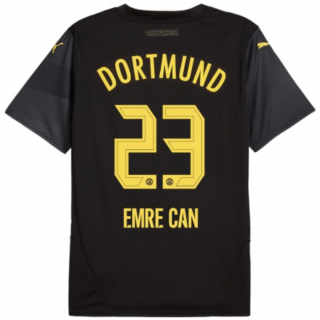 Kandiny Gyermek Emre Can #23 Fekete Sárga Idegenbeli Jersey 2024/25 Mez Póló Ing