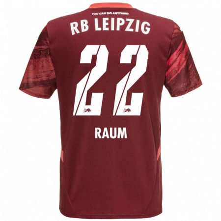 Kandiny Gyermek David Raum #22 Burgundia Idegenbeli Jersey 2024/25 Mez Póló Ing