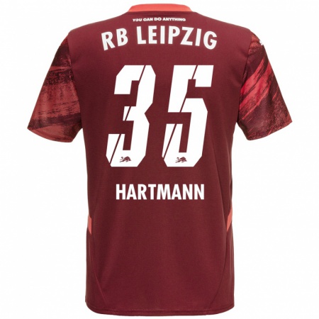 Kandiny Gyermek Fabrice Hartmann #35 Burgundia Idegenbeli Jersey 2024/25 Mez Póló Ing