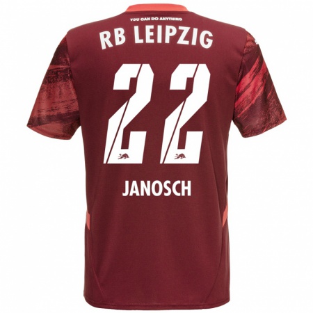 Kandiny Gyermek Luca Janosch #22 Burgundia Idegenbeli Jersey 2024/25 Mez Póló Ing