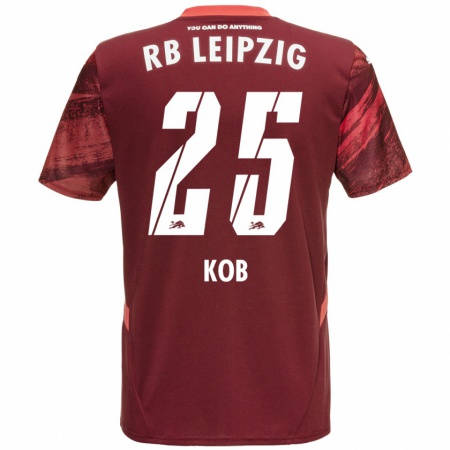 Kandiny Gyermek Leon Koß #25 Burgundia Idegenbeli Jersey 2024/25 Mez Póló Ing