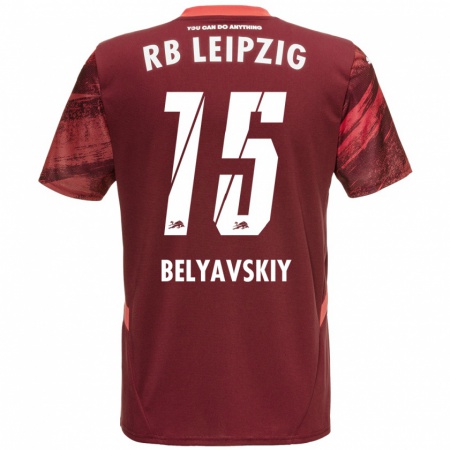 Kandiny Gyermek David Belyavskiy #15 Burgundia Idegenbeli Jersey 2024/25 Mez Póló Ing