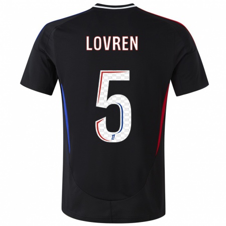 Kandiny Gyermek Dejan Lovren #5 Fekete Idegenbeli Jersey 2024/25 Mez Póló Ing