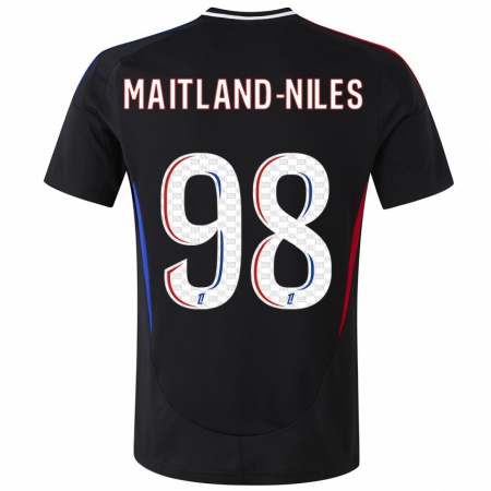 Kandiny Gyermek Ainsley Maitland-Niles #98 Fekete Idegenbeli Jersey 2024/25 Mez Póló Ing