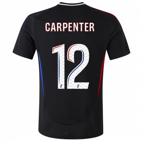 Kandiny Gyermek Ellie Carpenter #12 Fekete Idegenbeli Jersey 2024/25 Mez Póló Ing